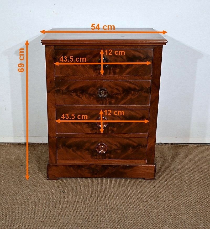 photo vintage Small Chest Of Drawers In Mahogany Bramble, 19th Century