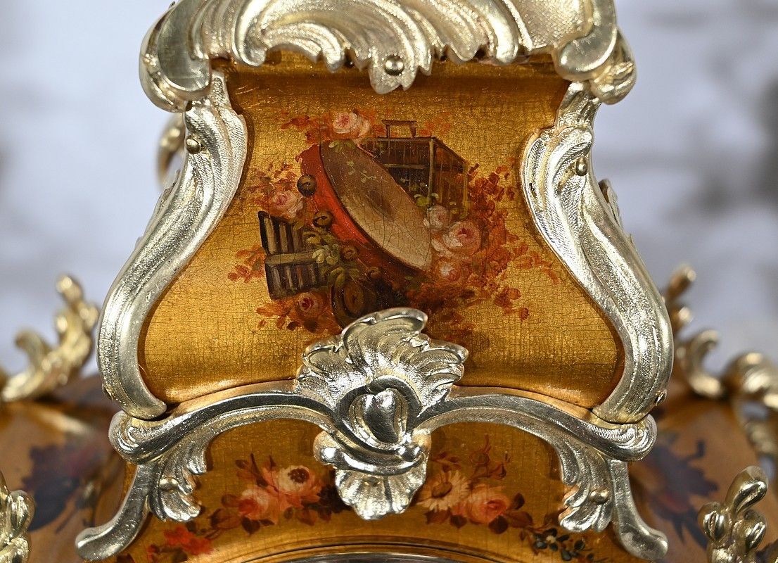 Important Gilt Bronze And Martin Varnish Fireplacetrim, Louis XV Style, 19th Century photo buy