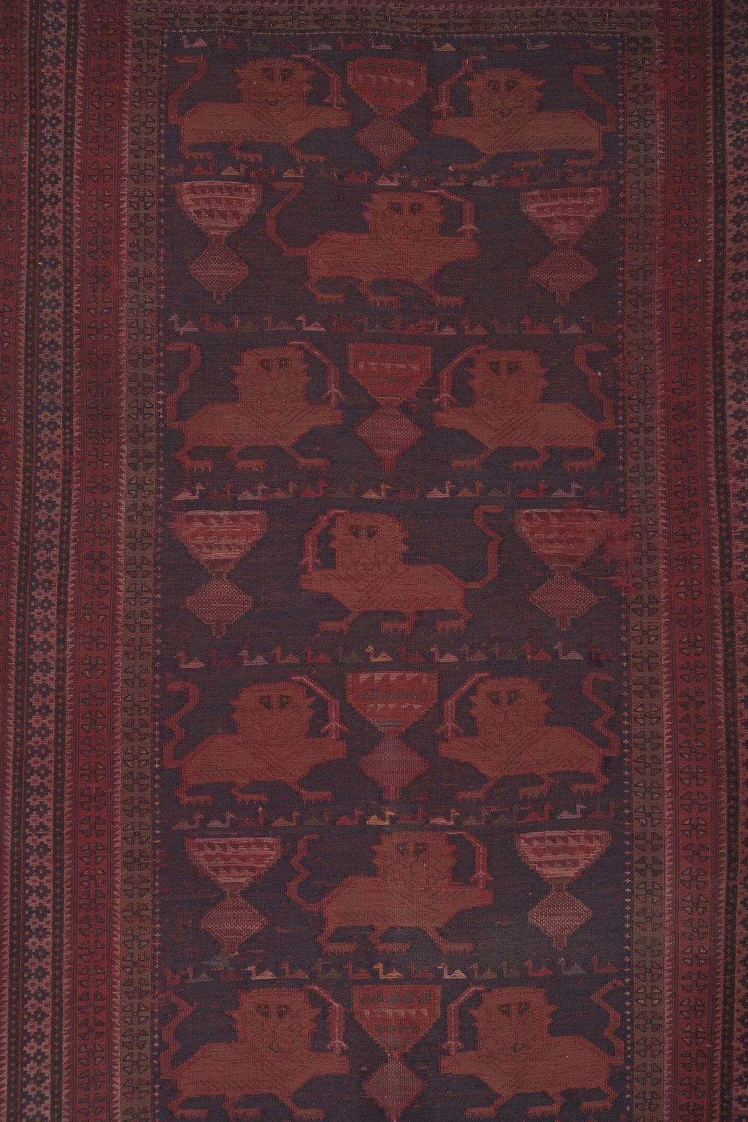 Vintage Animal Soumac Rug 3'10'' X 6'2'' photo for sale