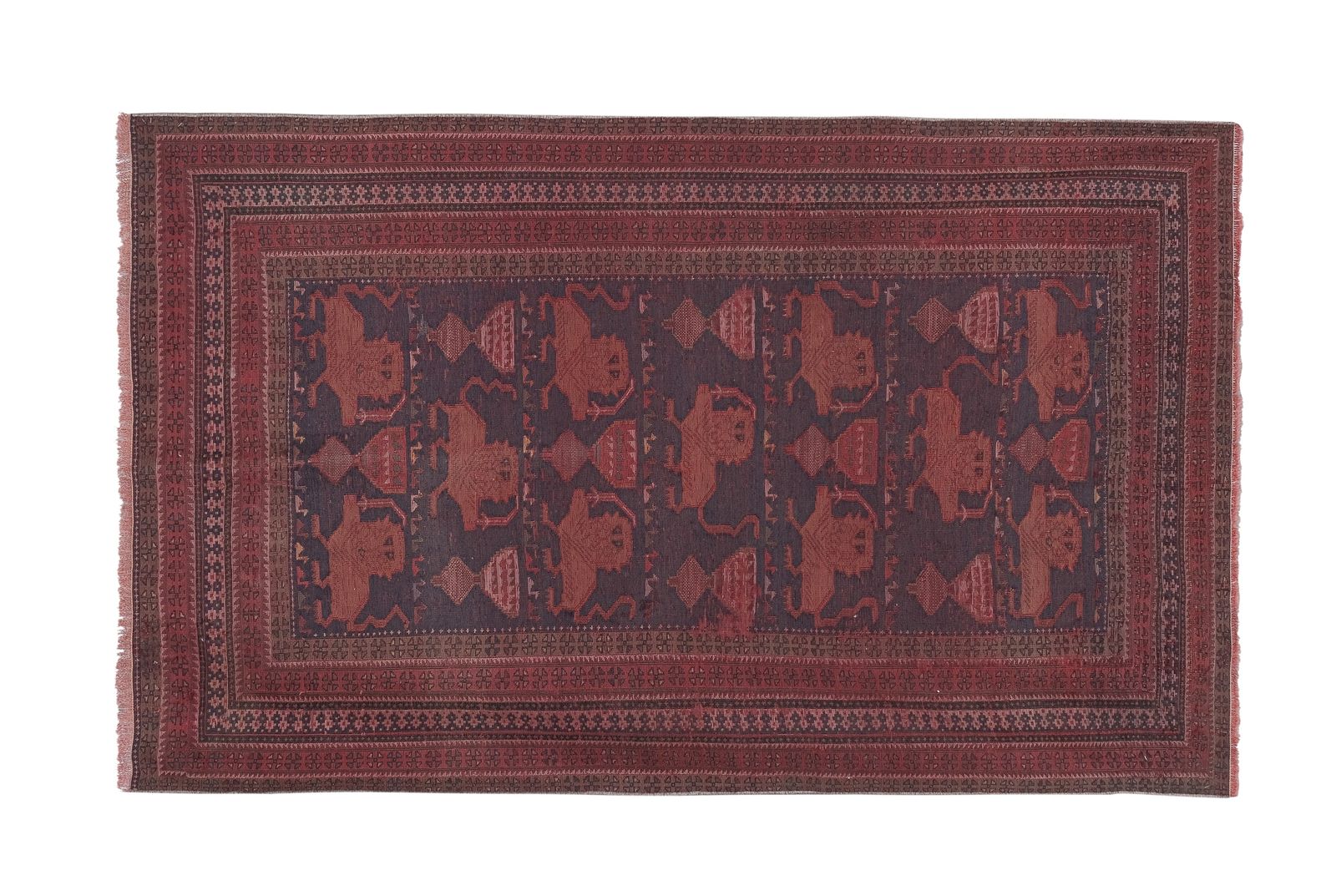 Vintage Animal Soumac Rug 3'10'' X 6'2'' photo vintage