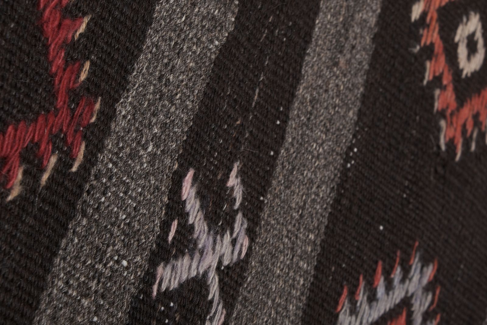 Textiles Vintage Goat Hair Turkish Flat Weave Kilim 7'5'' X 10'8'' photo
