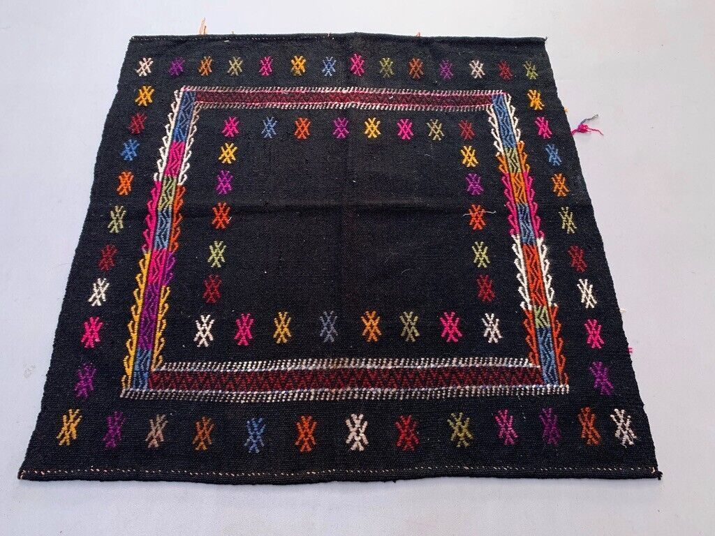 Medium Vintage Turkish Kilim Rug 107x107 Cm Wool Kelim, Square