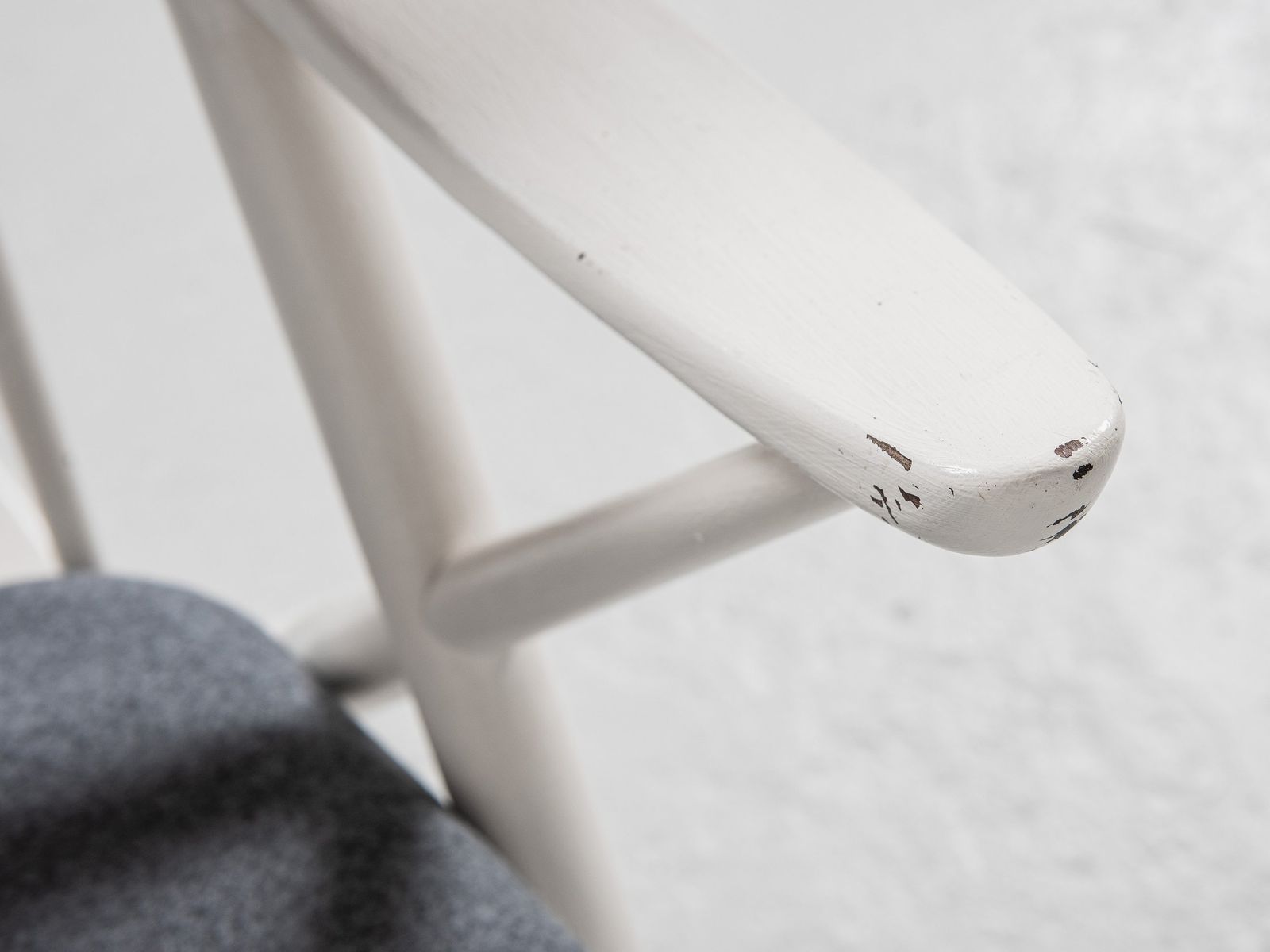 Furniture Midcentury Danish White Rocking Chair By Frank Reenskaug For Bramin 1960s photo