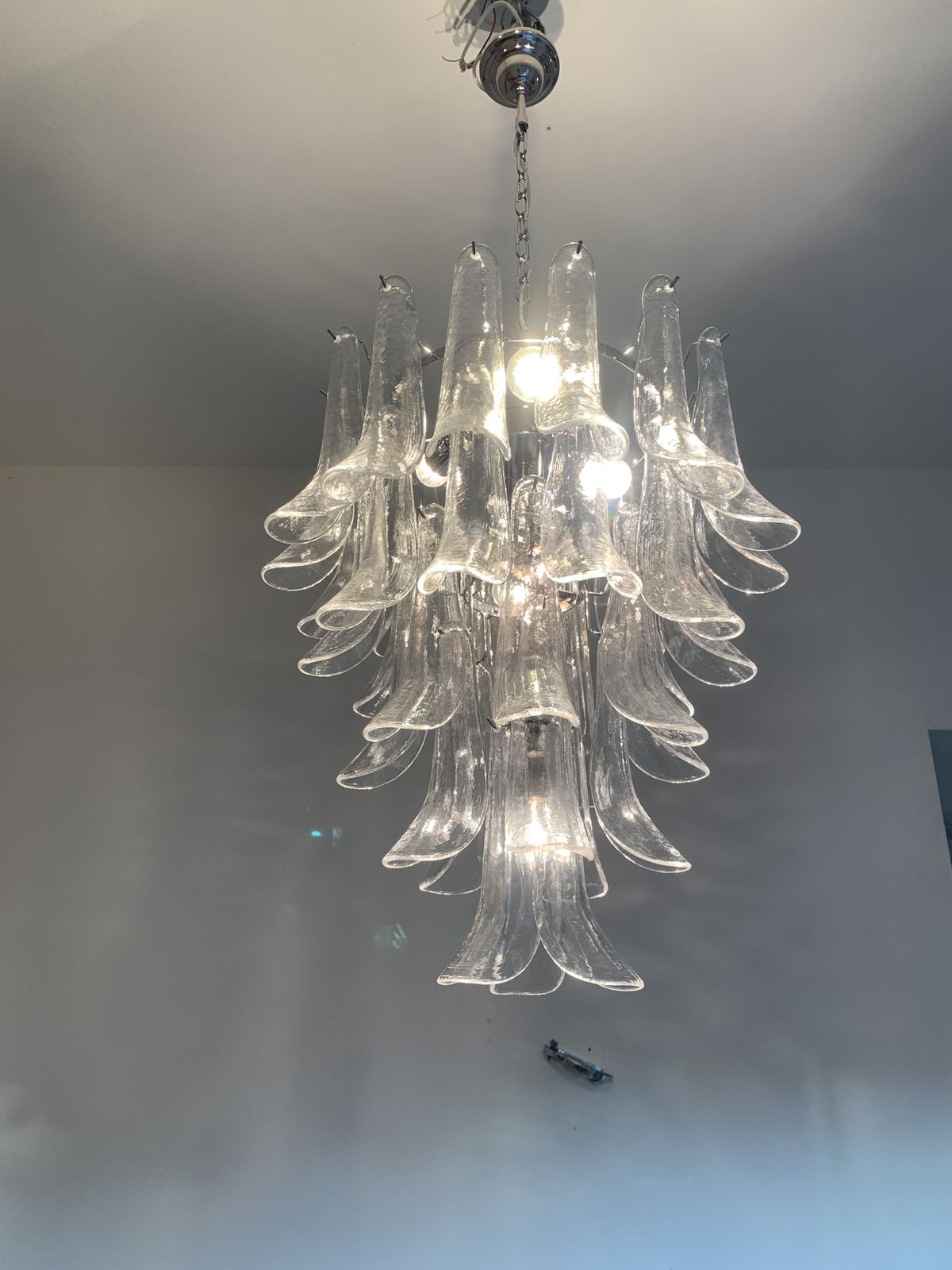 Contemporary Murano Glass "Sella" Chandelier With A Kromo Metal Frame