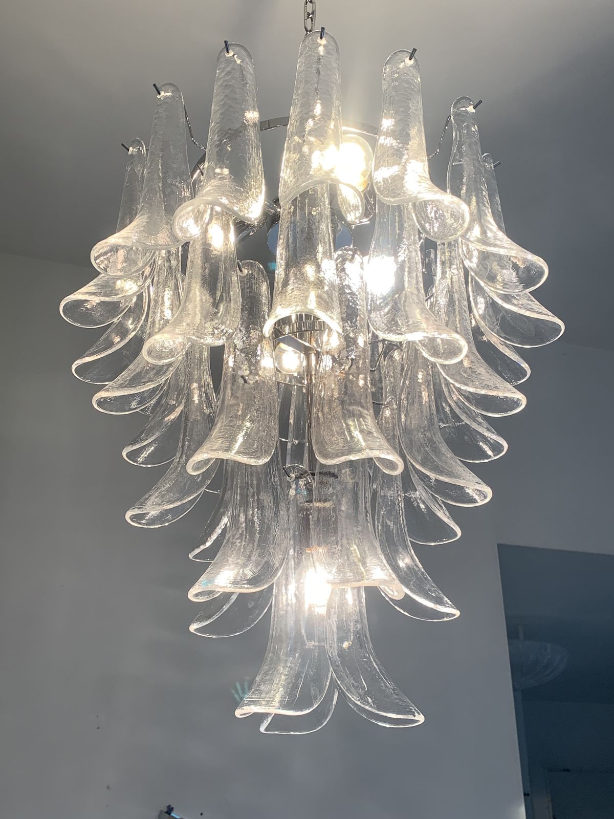Contemporary Murano Glass "Sella" Chandelier With A Kromo Metal Frame photo furniture