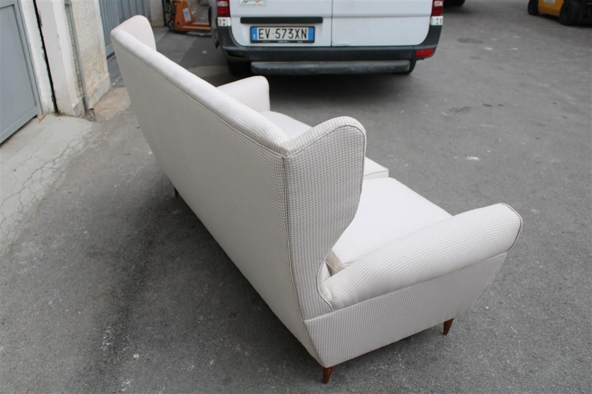 photo vintage Paolo Buffa Mid Century Italian Sofà High Backrest 1950s Chanel Tessut Type