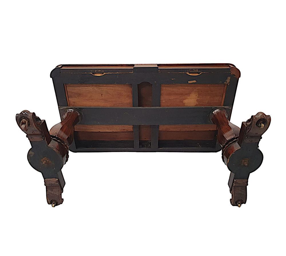A Fine 19th Century Irish Library Table In The Manner Of Williams And Gibton photo vintage