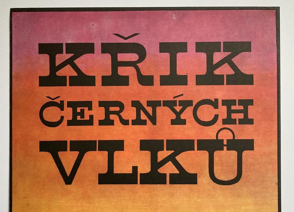 Original Film Poster, The Cry Of The Black Wolves, Karel Laštovka, 1975, Genuine Czech Vintage Print photo furniture
