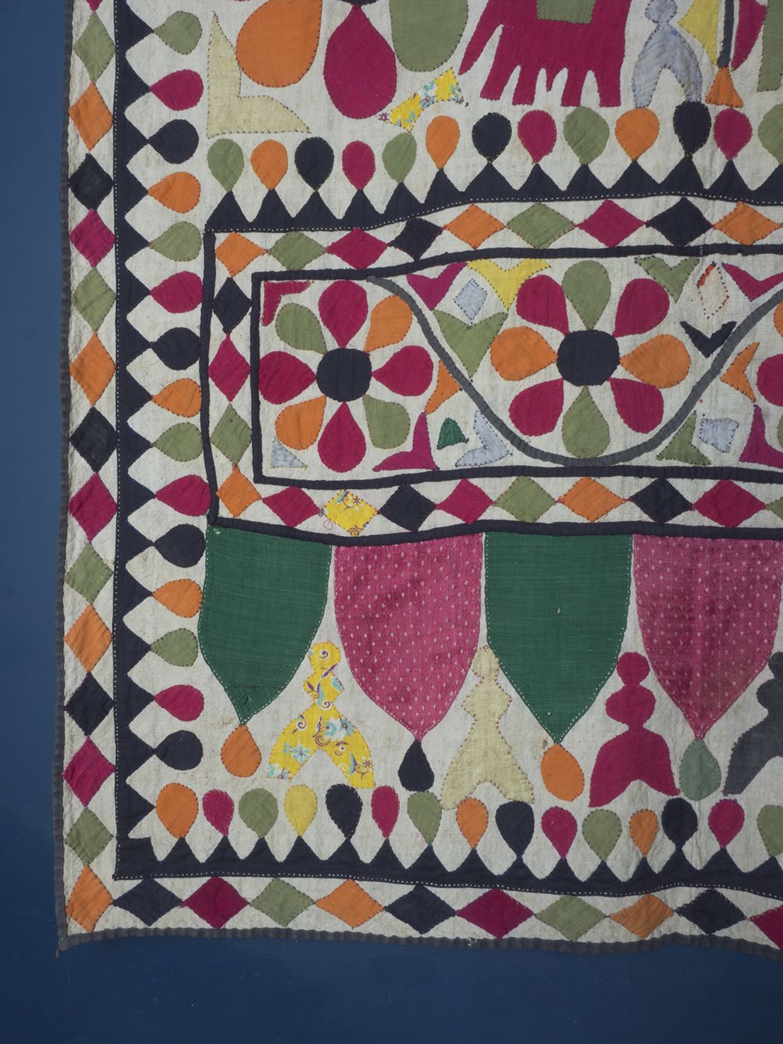 Applique Quilt Cover, Gujurat, Early 20th Century photo vintage