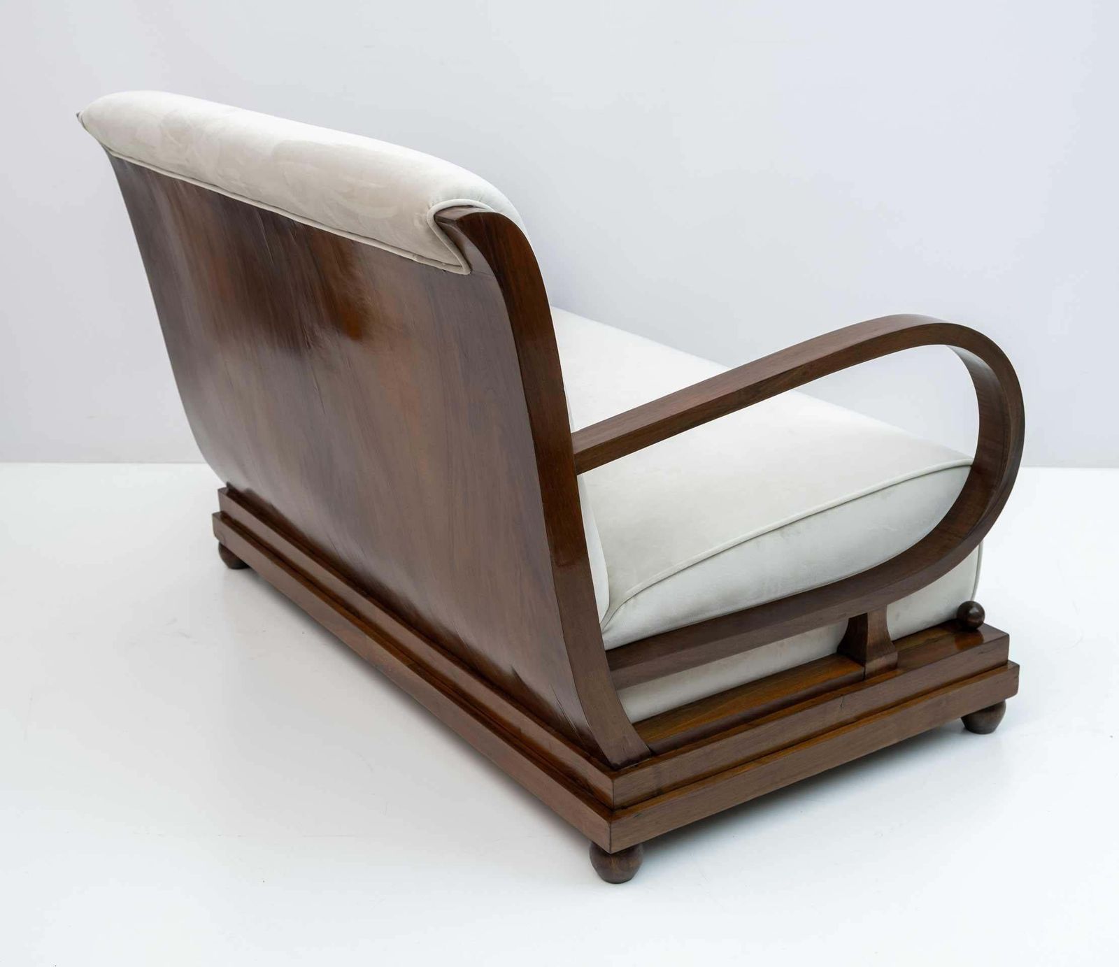 Art Dèco Italian Walnut And Velvet Sofa, 1920s photo 8329.0