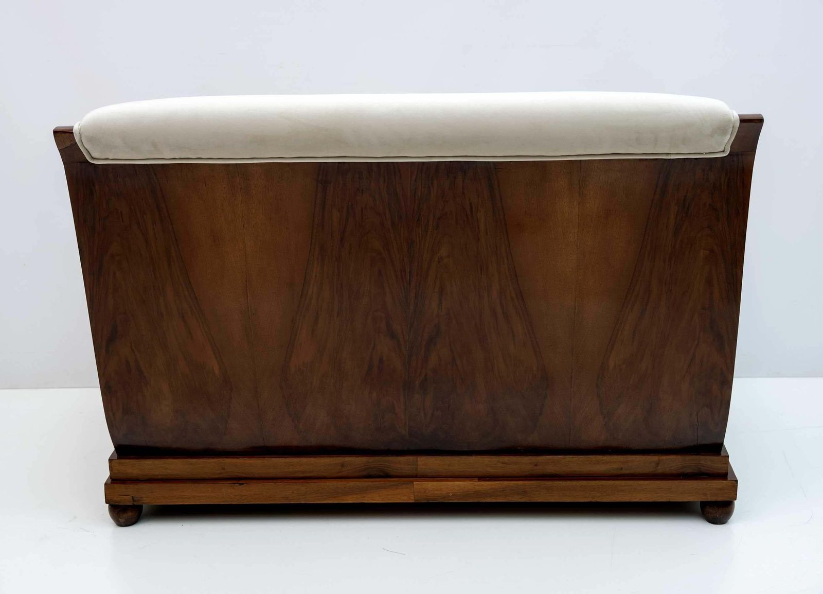 Art Dèco Italian Walnut And Velvet Sofa, 1920s photo buy