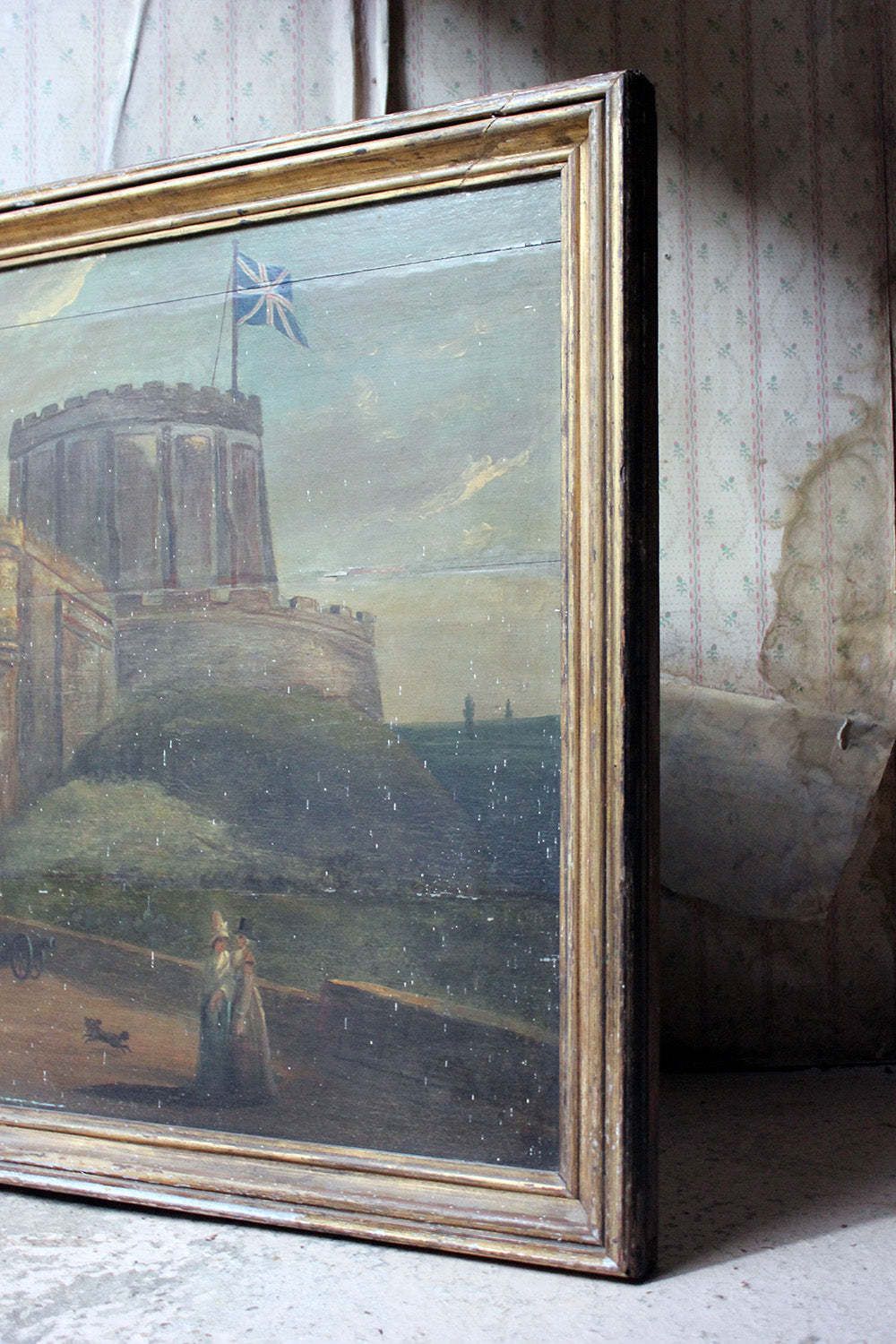 An 18thc English Provincial School Oil On Panel Of Windsor Castle; Horton Lodge, Windsor, Berkshire C.1770 photo vinterior