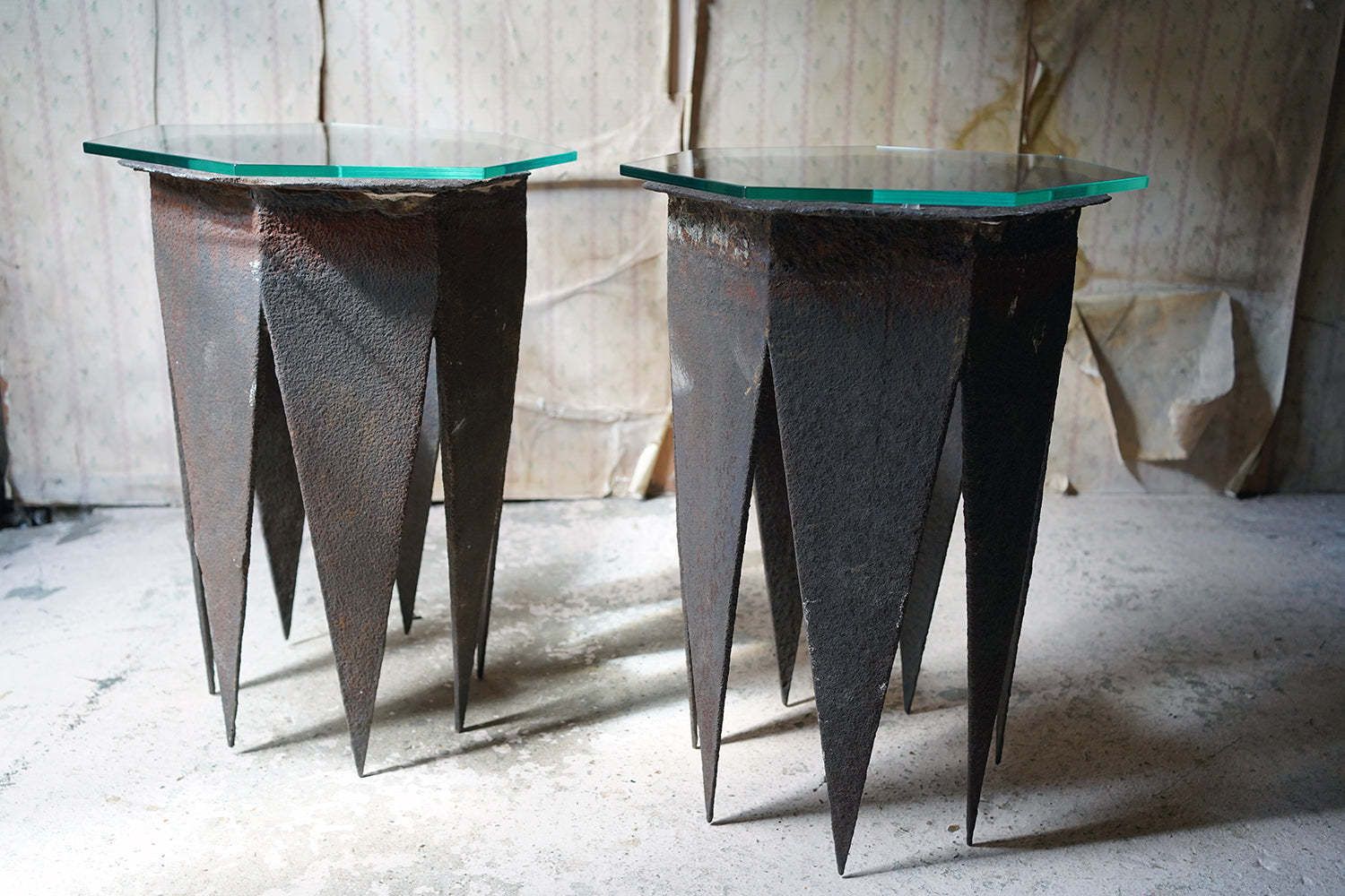 A Pair Of Early 19thc Cast Iron Chimney Tops As Side Tables photo furniture