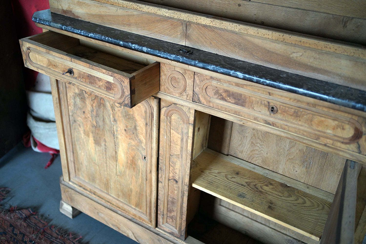 A Late 19thc French Walnut Buffet Deux Corps C.1890