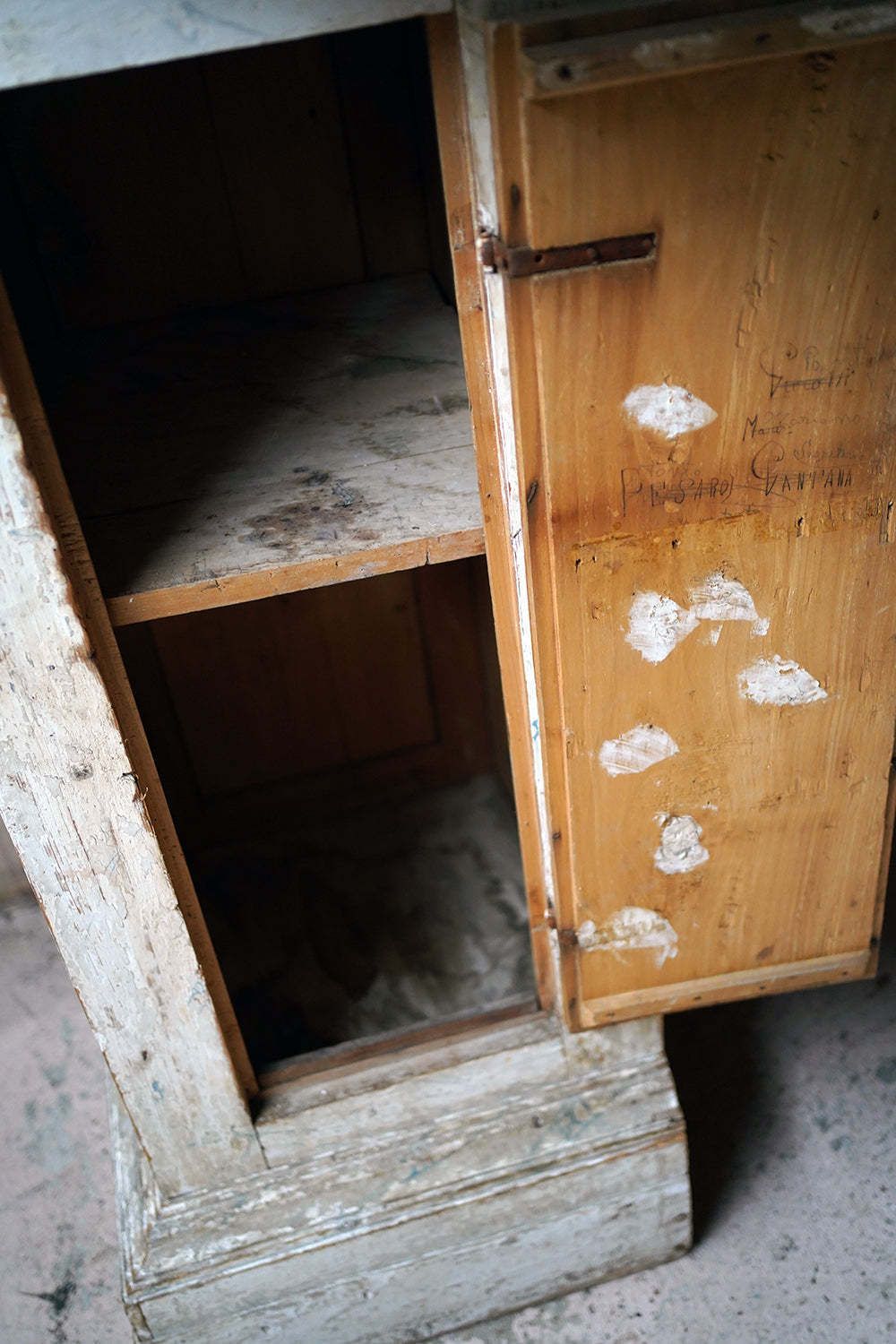 photo buy A Large 19thc Italian Faux Marble Painted Pine Pedestal Cupboard