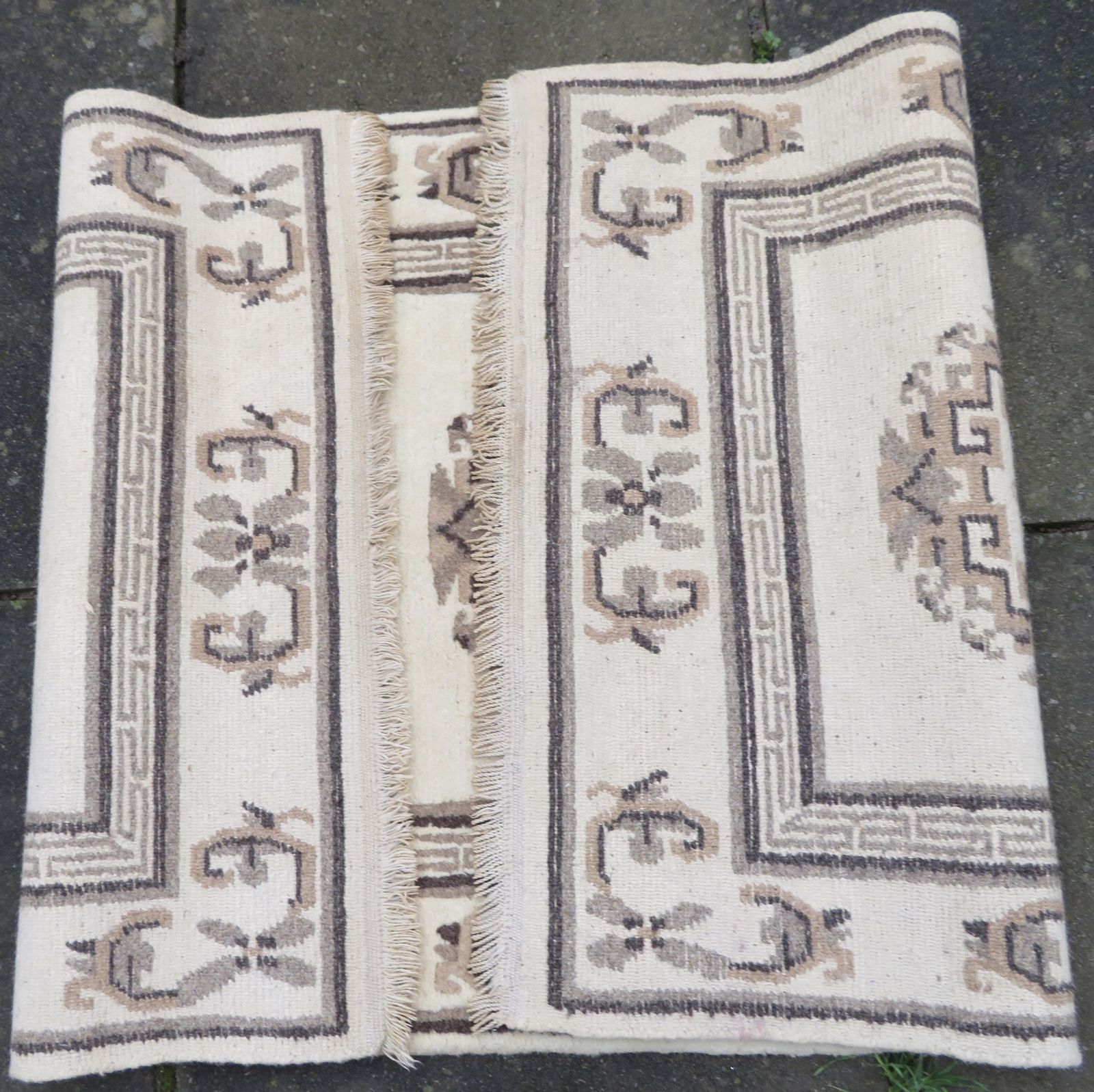 Textiles Antique Nepalese Rug. Inner Asia Autonomous Border Region. 170cm X 90cm. photo
