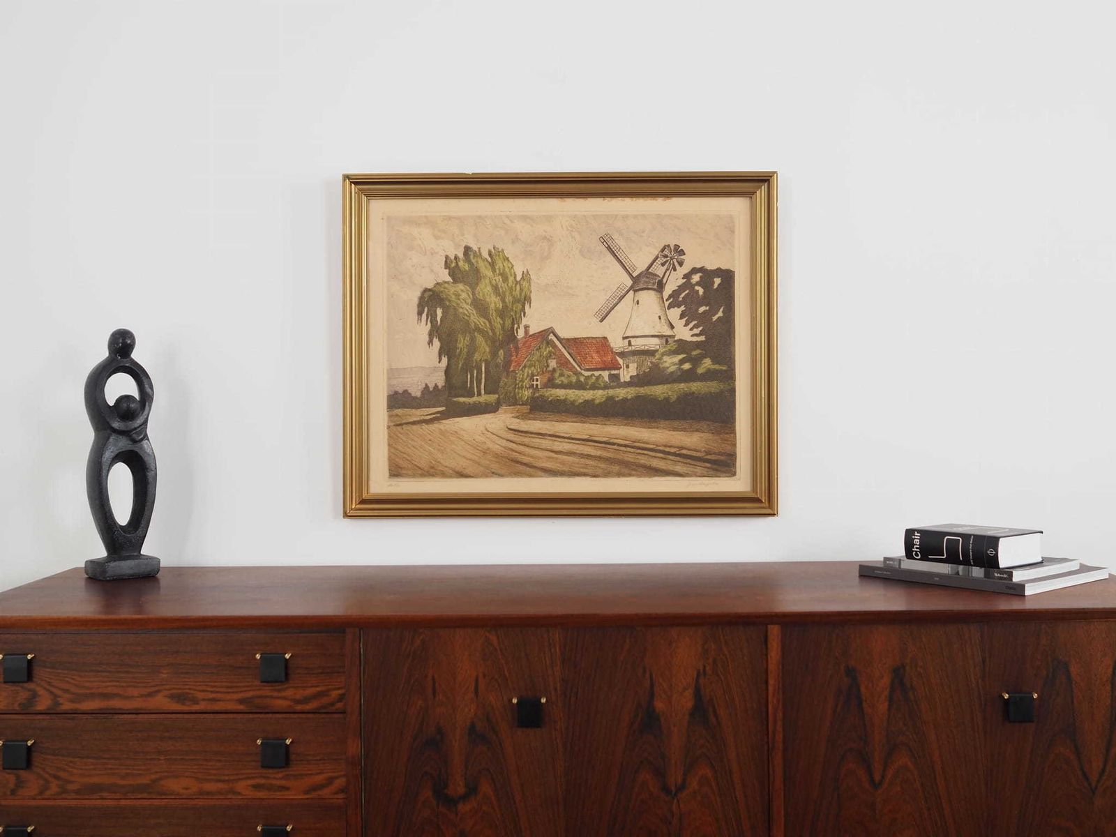 Painting „The Windmill”, Scandinavian Design, 1970s photo for sale