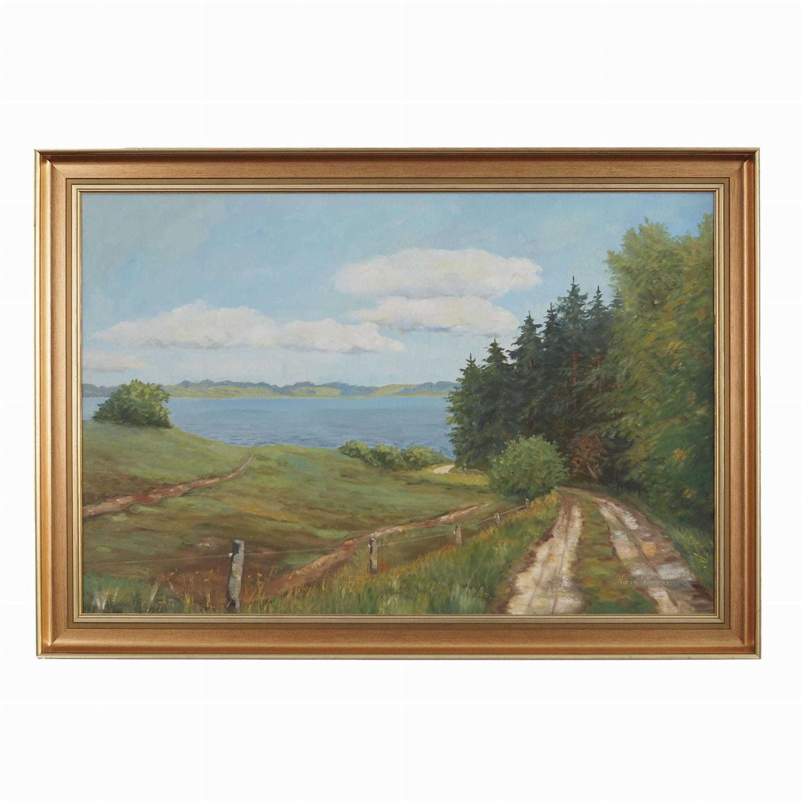 Painting „The Road To The Lake”, Danish Design, 1980s, By Karin Hermansen
