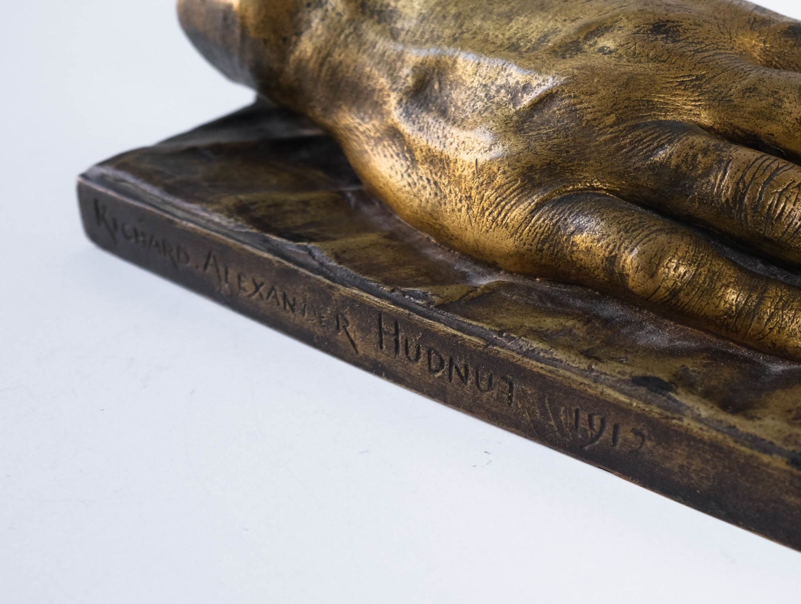 Antique French Montagutelli Frères Lost Wax Cast Bronze Sculpture, Richard Hudnut 1912 photo vintage