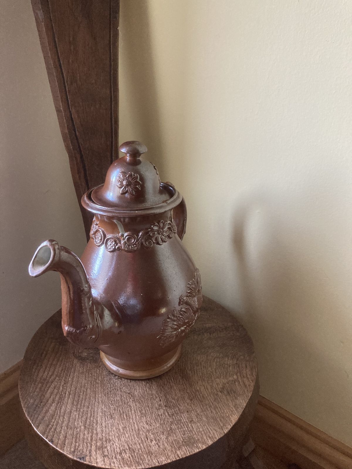 19th Century Derbyshire Stoneware Salt Glazed Coffee Pot photo Home Decor