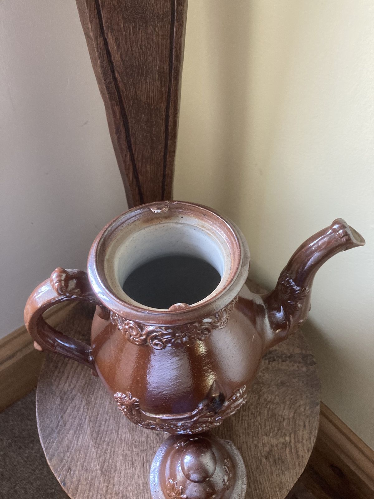 19th Century Derbyshire Stoneware Salt Glazed Coffee Pot photo 125.0