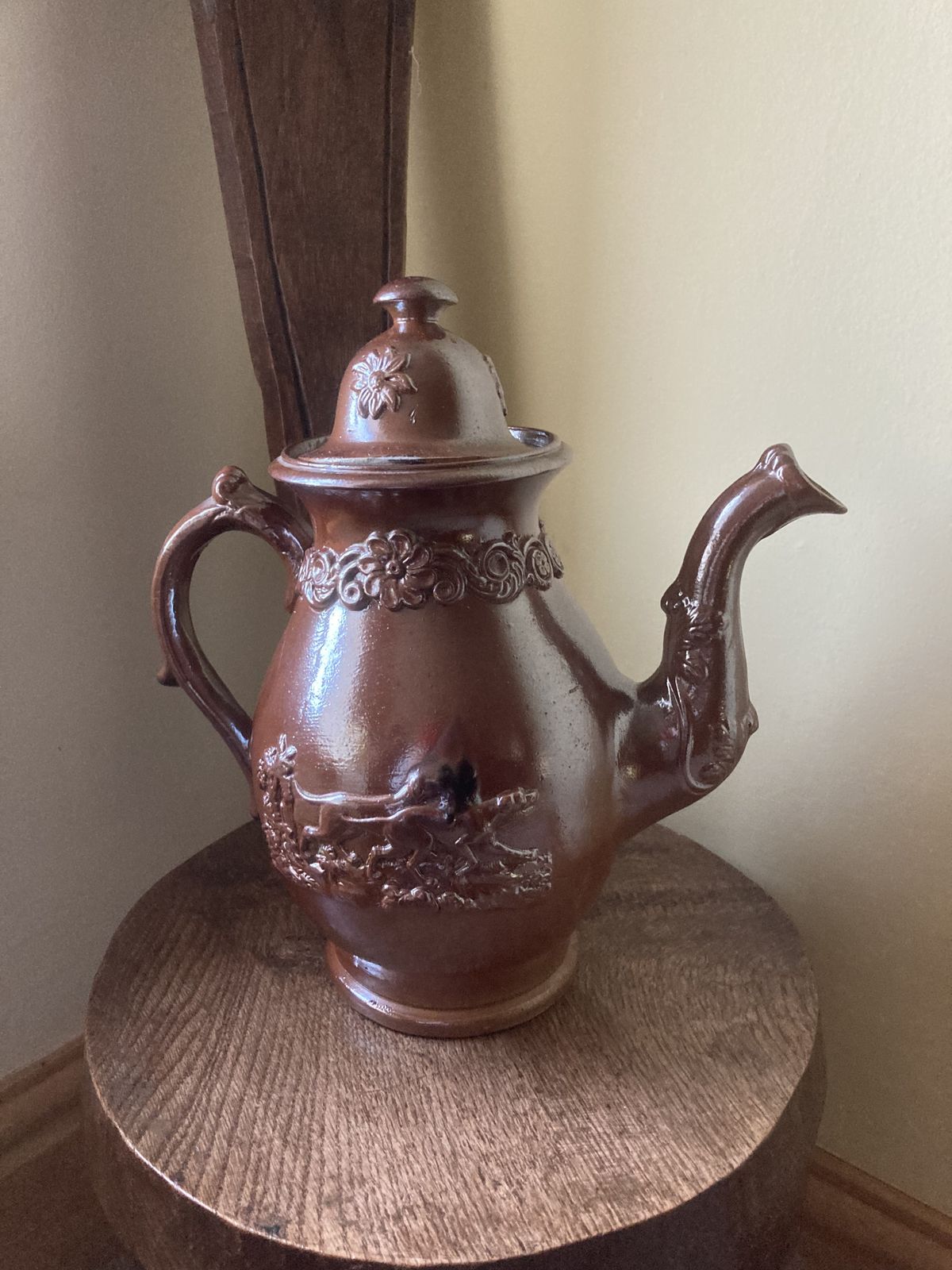 photo furniture 19th Century Derbyshire Stoneware Salt Glazed Coffee Pot