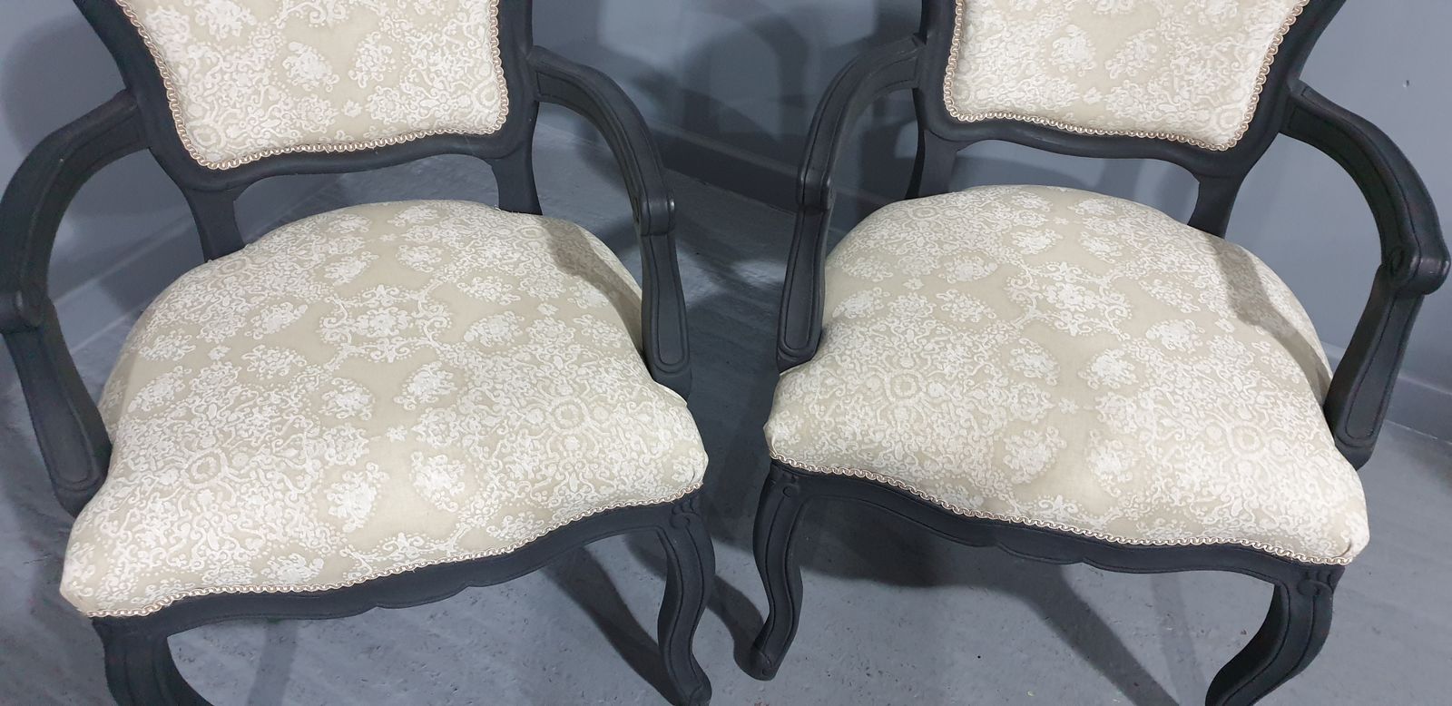 Pair French Painted Bergere Sidechairs photo furniture