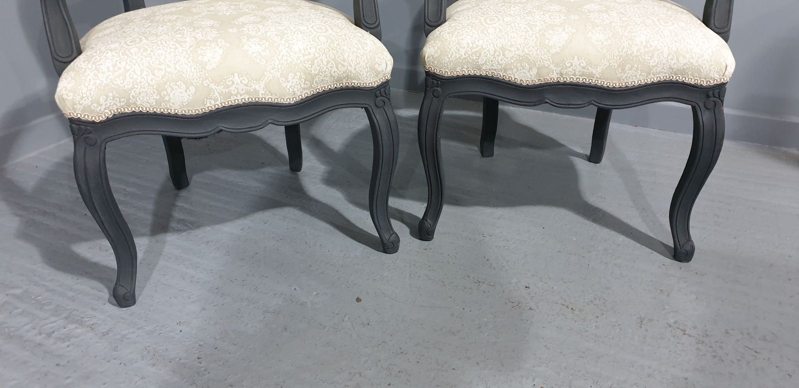 Pair French Painted Bergere Sidechairs photo 595.0