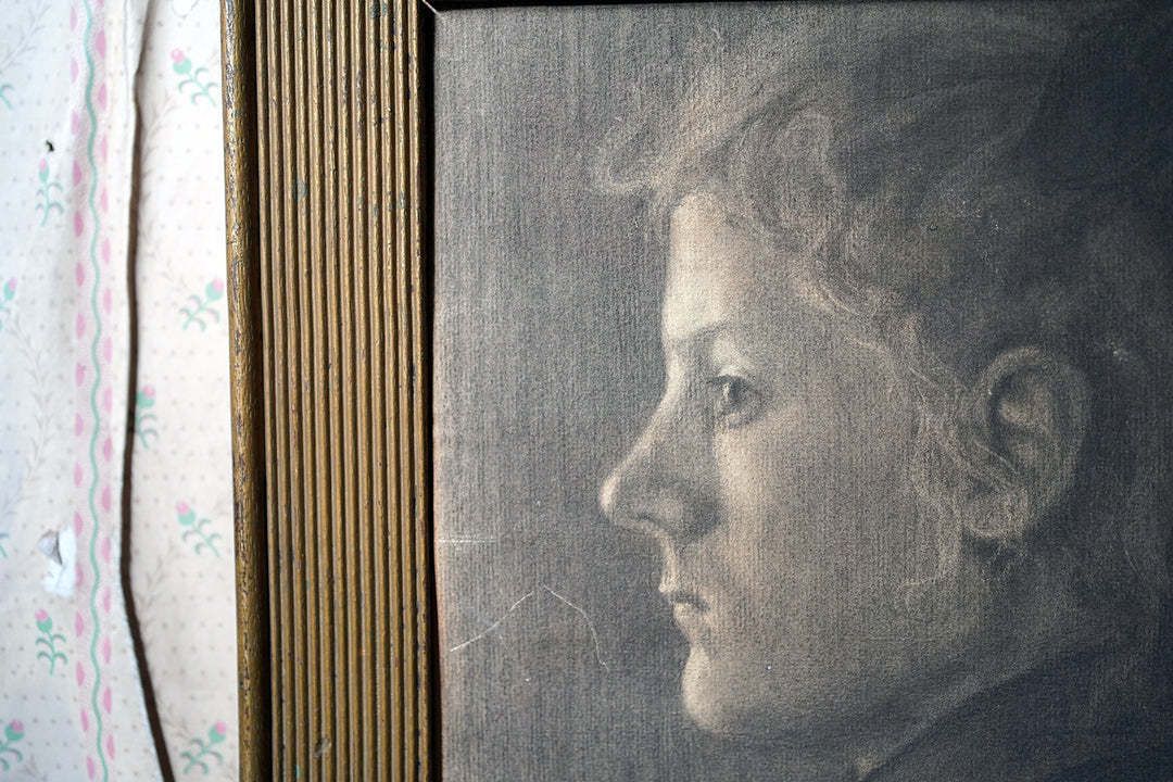 Paul Wallat (1879 1966); A Charcoal Portrait Study Of A Young Lady C.1902 photo Home Decor