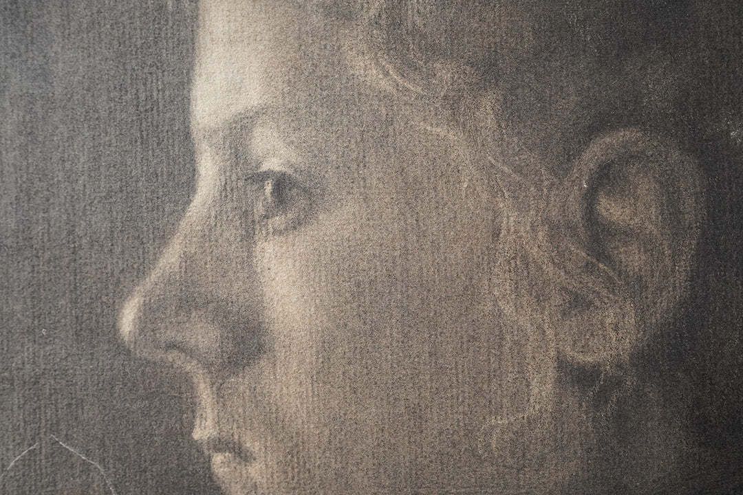 photo for sale Paul Wallat (1879 1966); A Charcoal Portrait Study Of A Young Lady C.1902