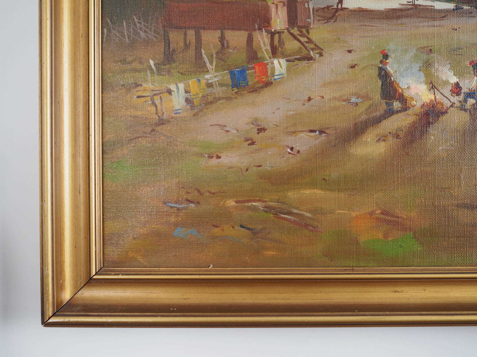 Schilderij „The Riverside Camp", Scandinavisch Design, 19e Eeuw, Door Vilhelm Oskar Engström photo 699.0