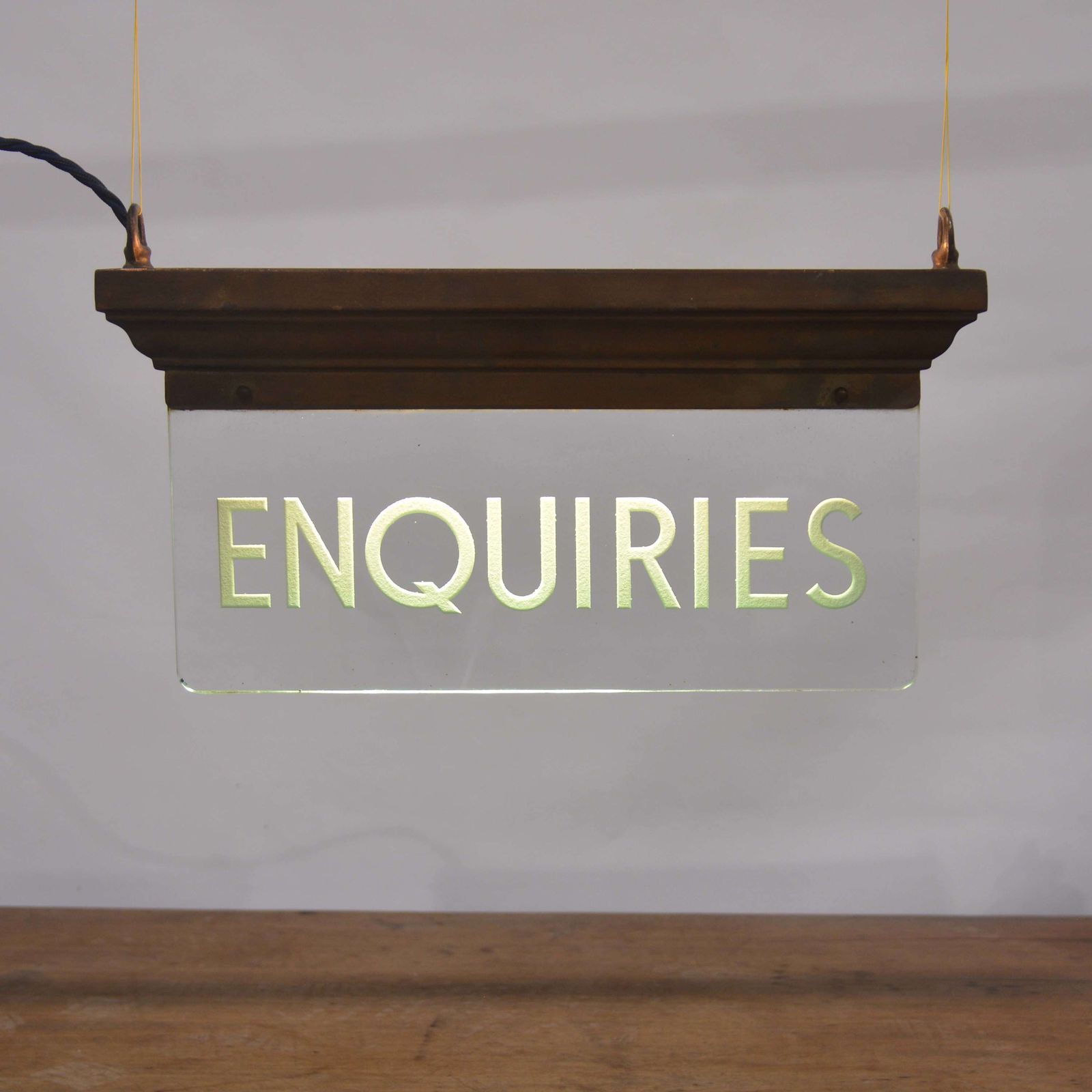 Art Deco Illuminated 'Enquiries' Sign photo furniture
