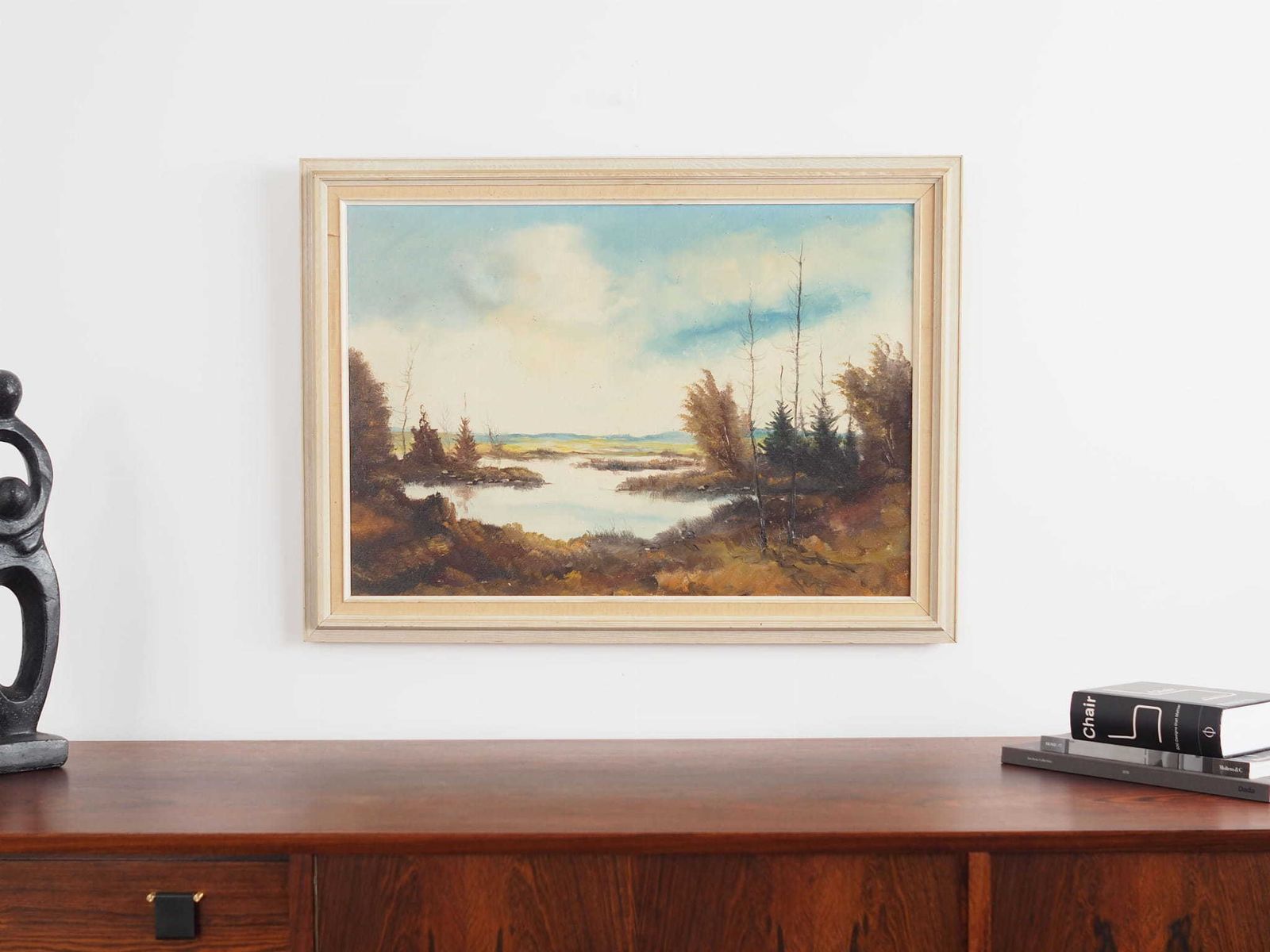 Painting „The Autumn Pond”, Scandinavian Design, 1970s photo furniture