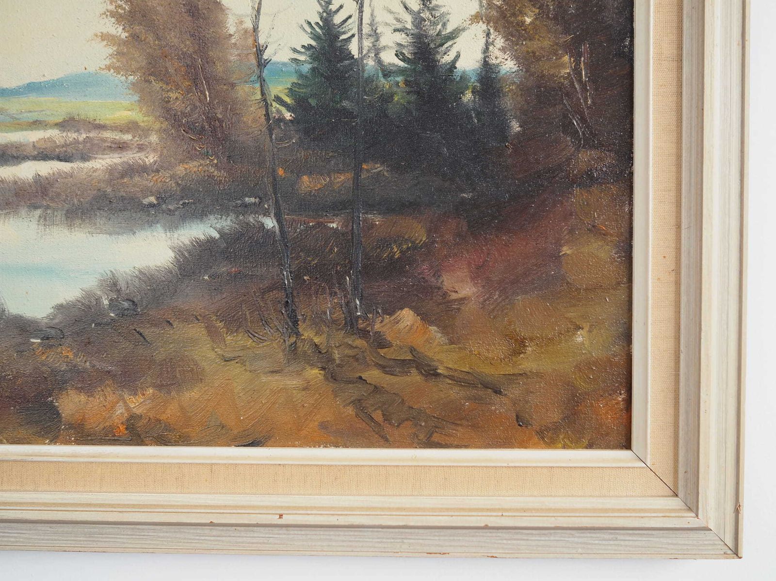 Schilderij „The Autumn Pond", Scandinavisch Design, Jaren 1970 photo vintage
