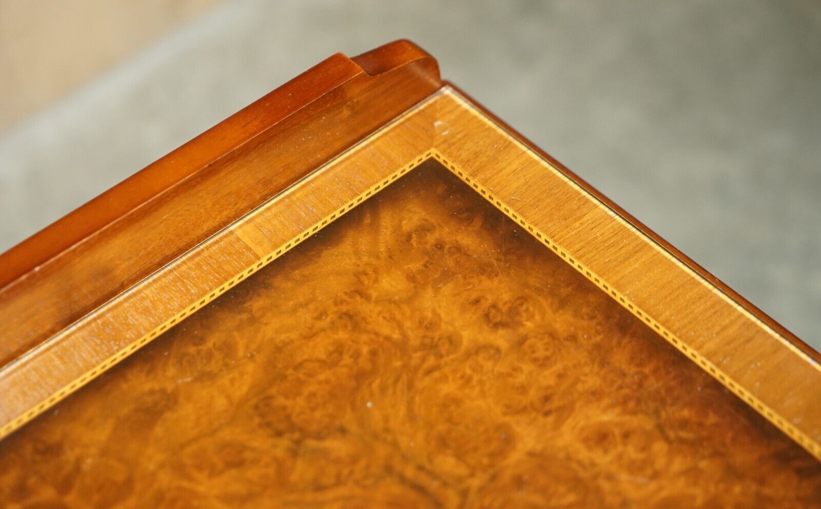 photo buy Pair Of Mid Century Modern Andrew Thompson Burr Walnut Side End Bedside Tables
