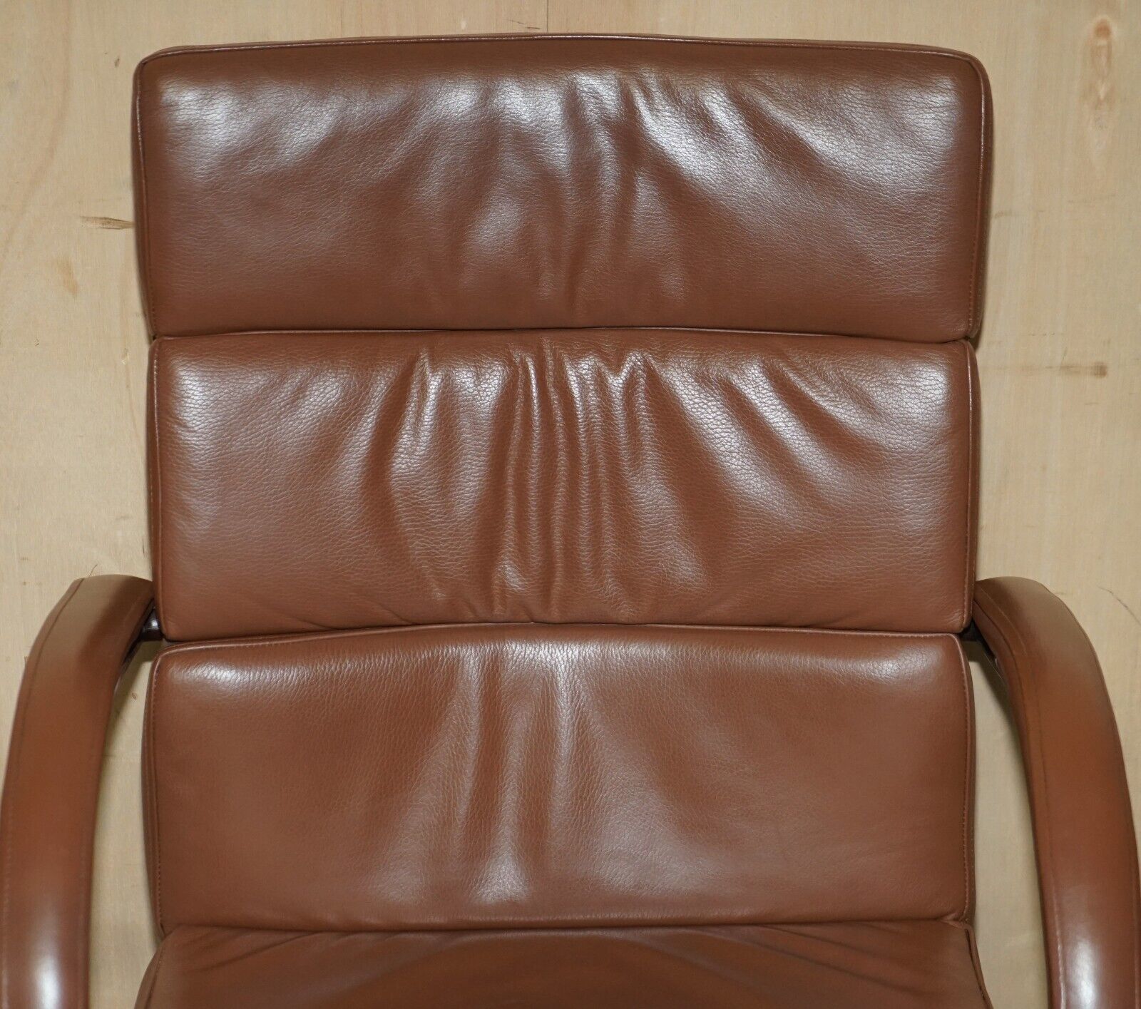 William Hands Orion Sofa Tan Brown Leather Office Captains Armchair photo for sale