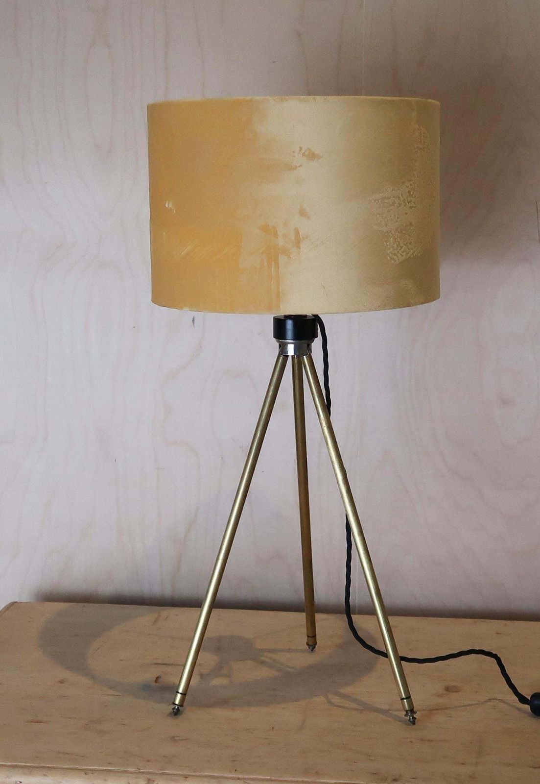 Midcentury Brass Telescopic Tripod Table Lamp
