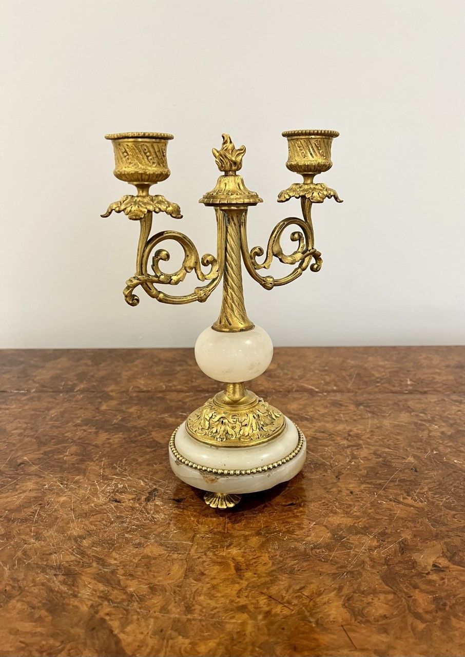 Pair Of Victorian Quality Ormolu And Marble Candelabras photo vinterior