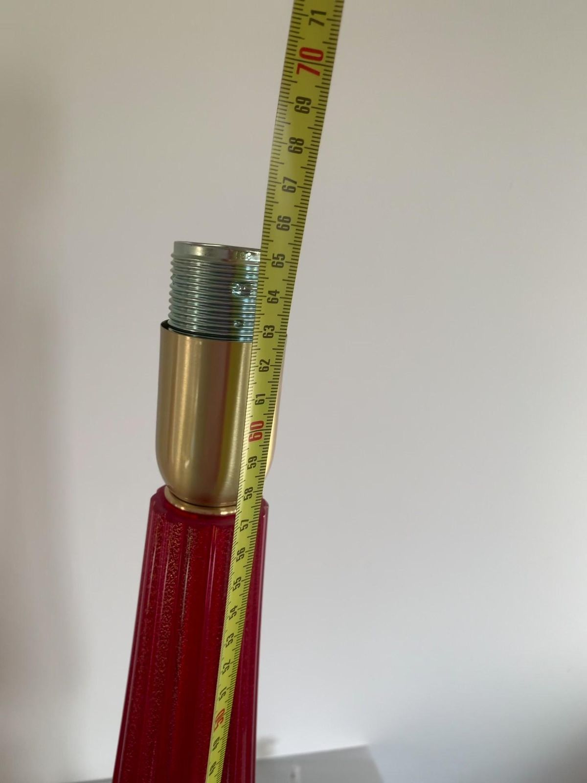 4712.0 Lot Of 2 Gold And Red Murano Glass Table Lamp Description Very Rare Red Murano Glass With Gold Leaf photo