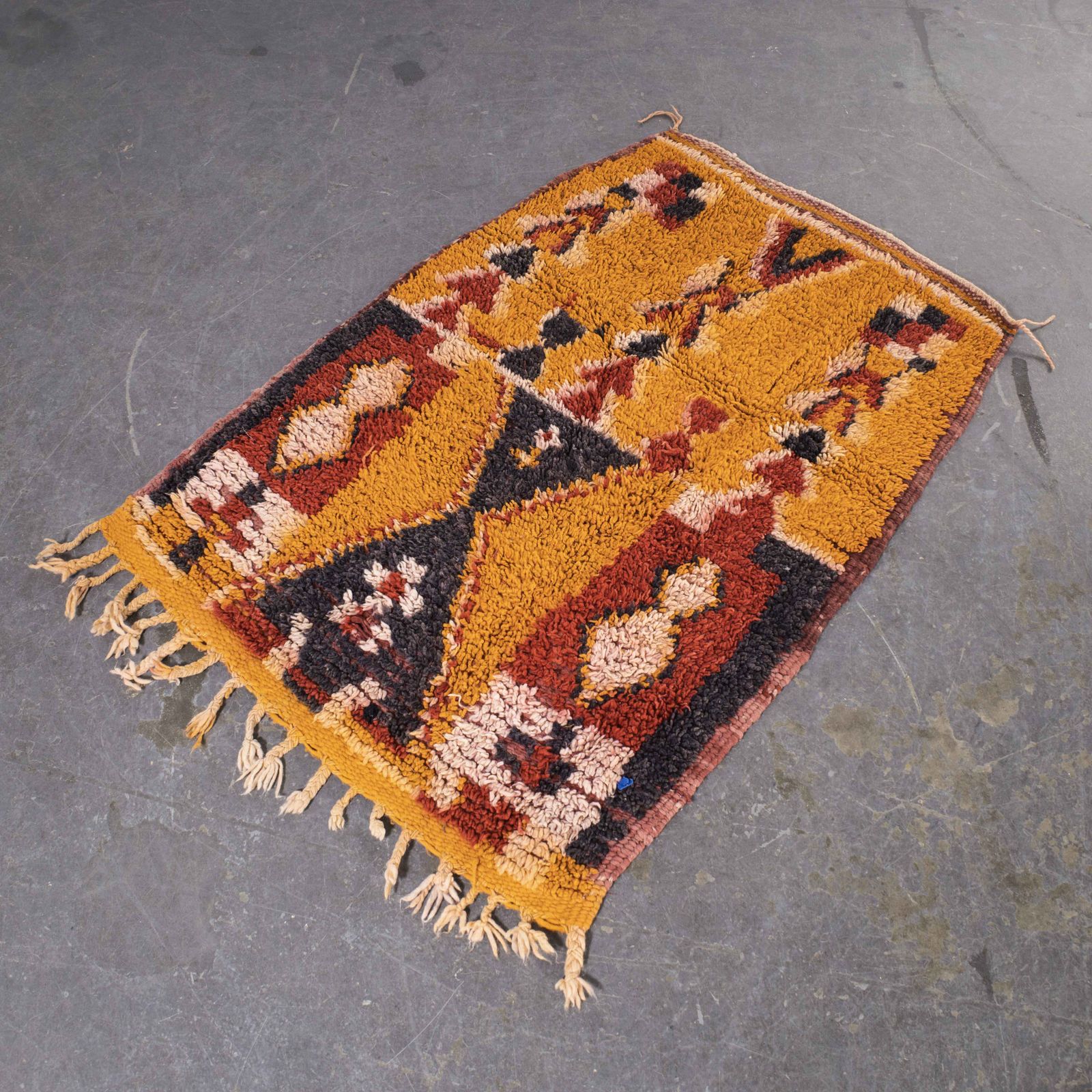 Vintage Berber Azilal Bold Graphic Small Rug photo furniture