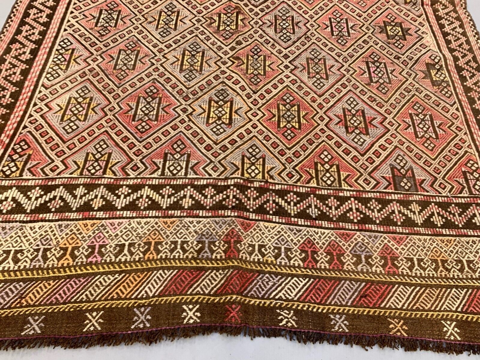 Textiles Large Vintage Turkish Kilim Rug 331x165 Cm Wool Jajim Kelim photo