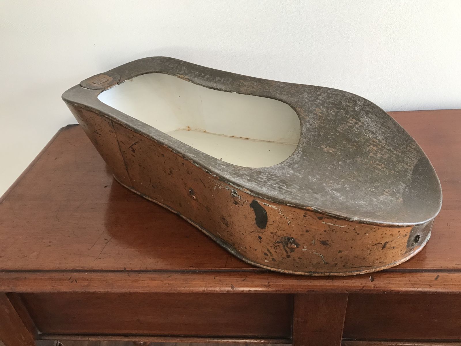S Maw & Son Of London Copper Slipper Bed Pan Circa 1860. photo vinterior
