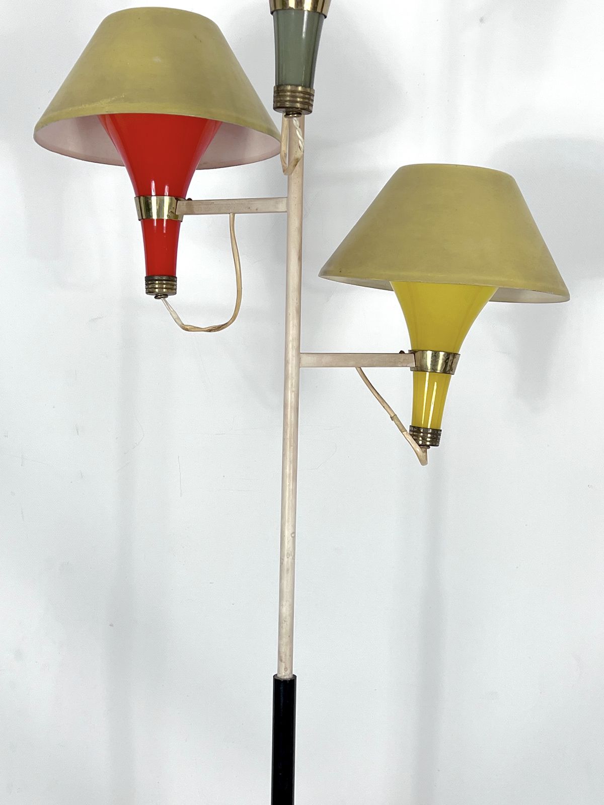 photo furniture Mid Century Modern Three Arms Floor Lamp By Stilux Milano. Italy 1950s