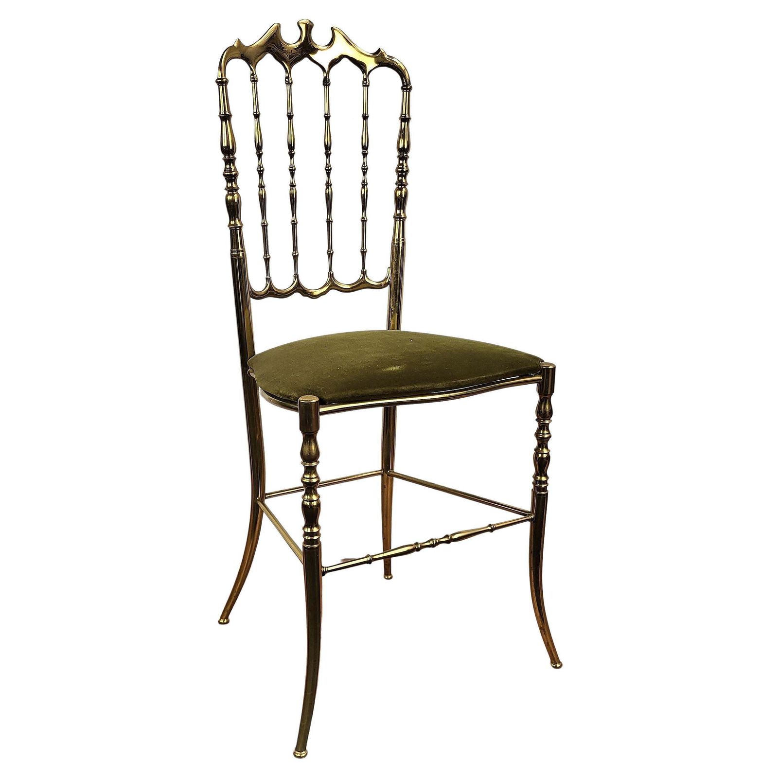 1970s Italian Gilt Brass Chiavari Chair