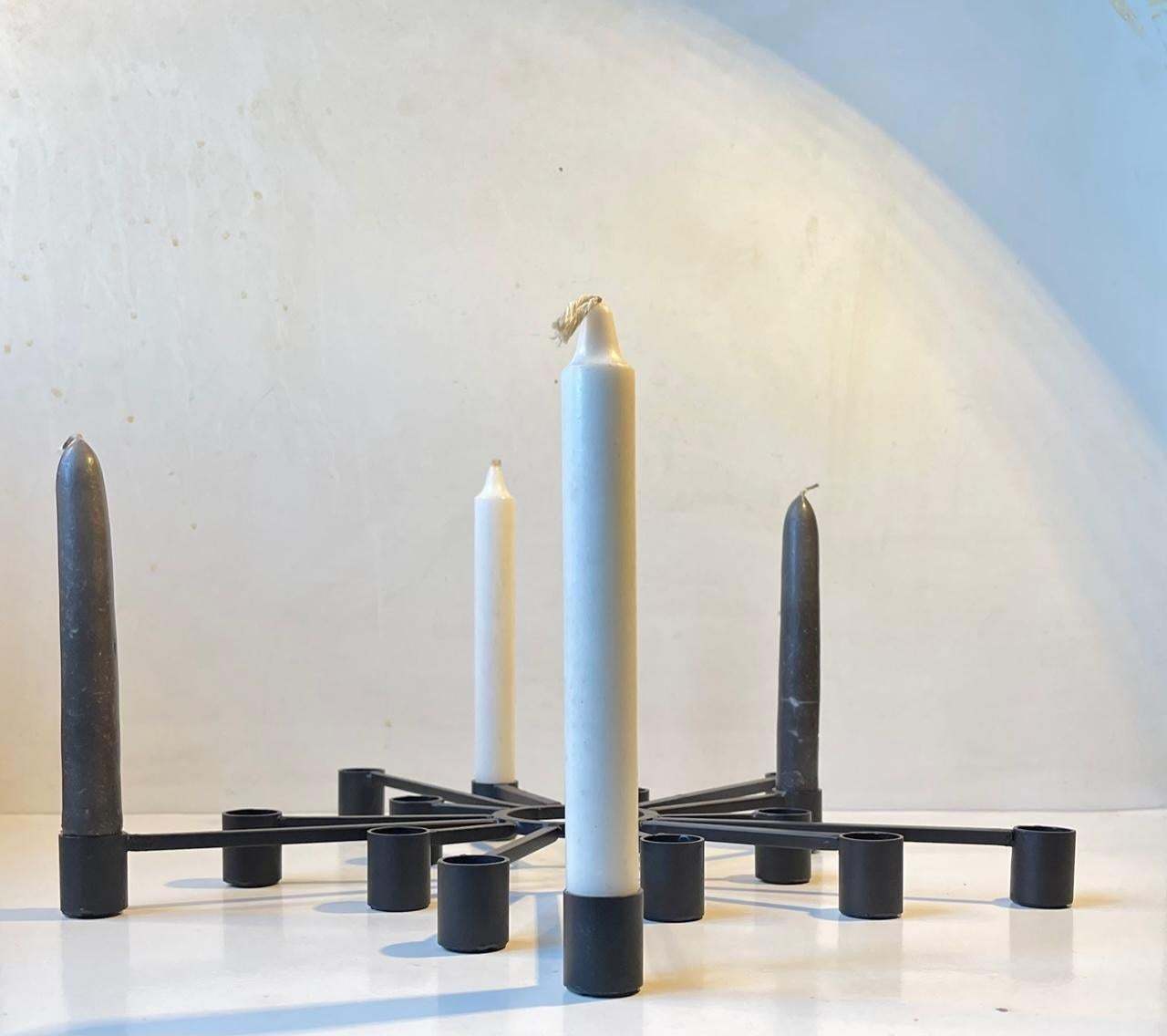 Vintage Danish Shooting Star Candleholder In Black Iron, 1970s photo for sale