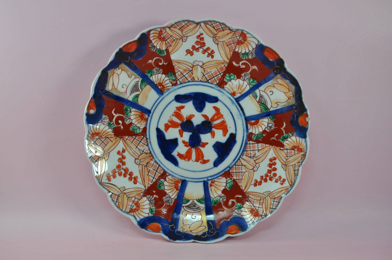 Antique Imari Plate Pair | Meiji Period | Cobalt Blue Red Orange | Japanese Wall Plates | Chinoiserie Maximalist Decor | 19th Century photo buy