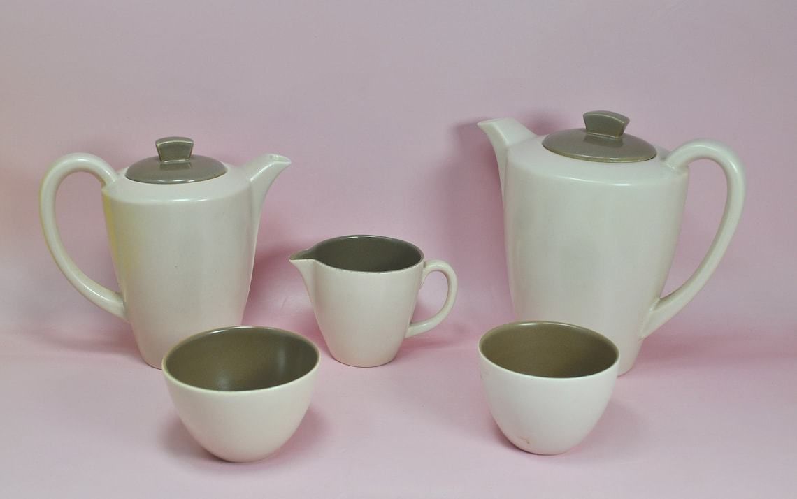 Retro Coffee Cups, Poole Pottery Twintone Mushroom Sepia photo Home Decor