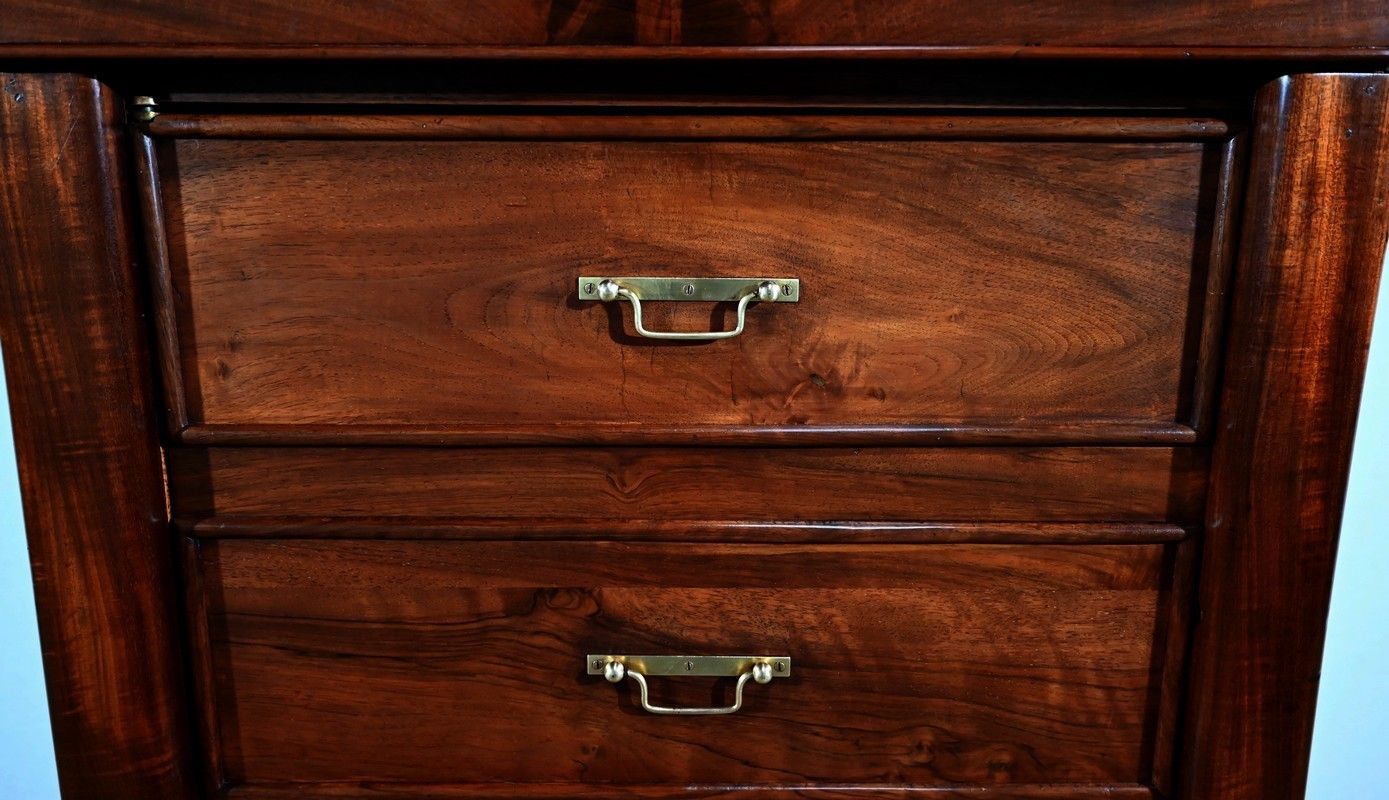 Furniture Faux Cartonnier Mahogany Desk, Restoration Period   1st Part Of The 19th Century photo