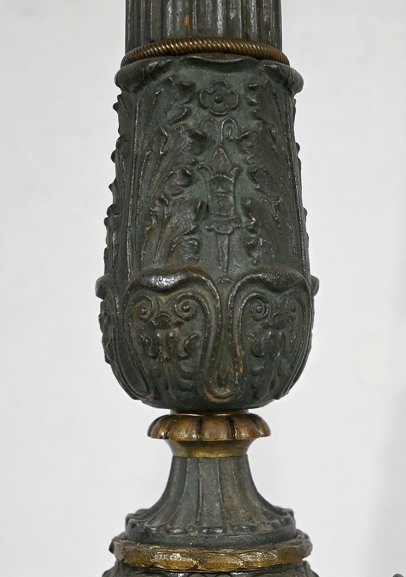 Pair Of Bronze Candlesticks, Restoration Period   Early 19th Century photo buy