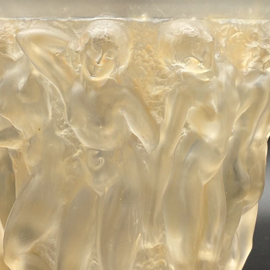 A Rene Lalique Bacchantes Vase In White And Sienna Patinated Glass. photo buy